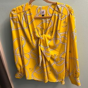 Cabi Yellow Long Sleeve Rope Top New without tags